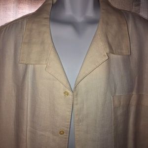 Causal Button-up Beige Linen Shirt